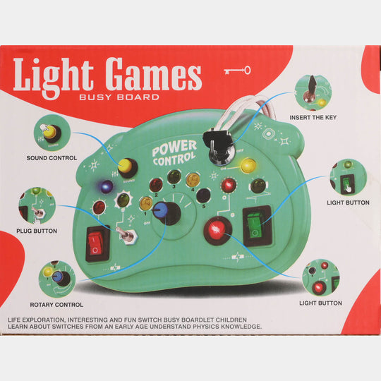 Light Games Power Control Busy Board Toy