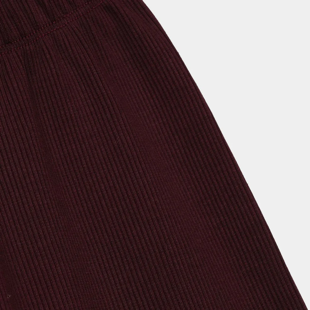 Girls 2x1 Rib Tights – Maroon
