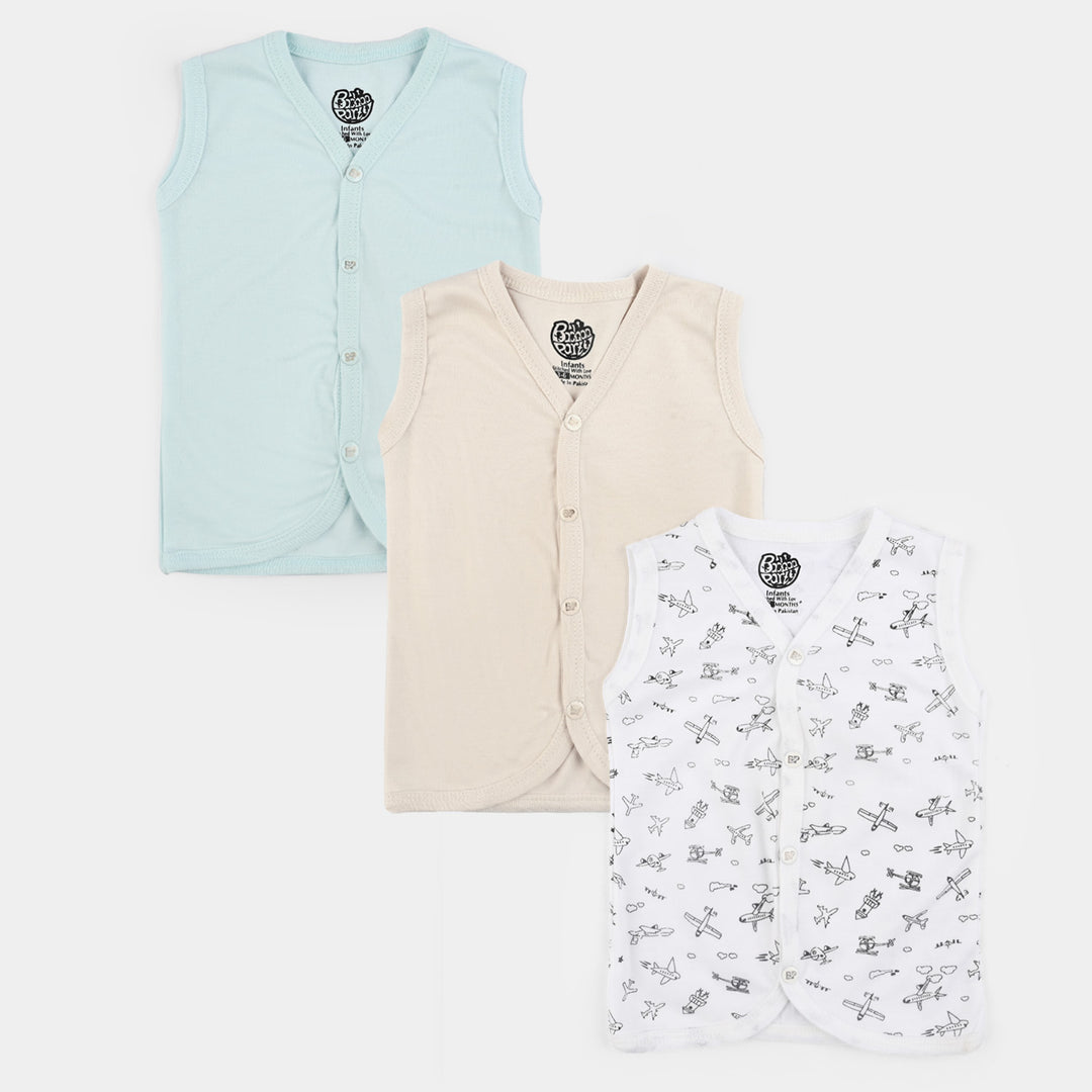 Pack Of 3 Infant Baby Unisex Cotton Vest Sando Set