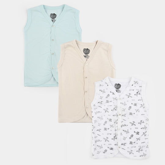 Pack Of 3 Infant Baby Unisex Cotton Vest Sando Set