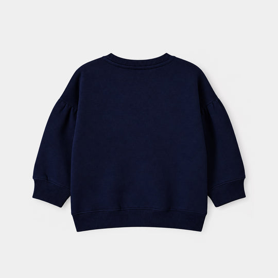 Girls Fleece Sweatshirt Just Imagine-NAVY