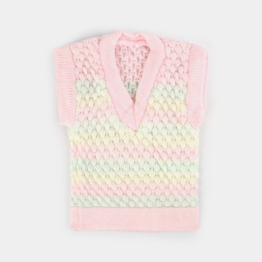 Baby Woolen Inner Wear Sweater-Pink 9M+