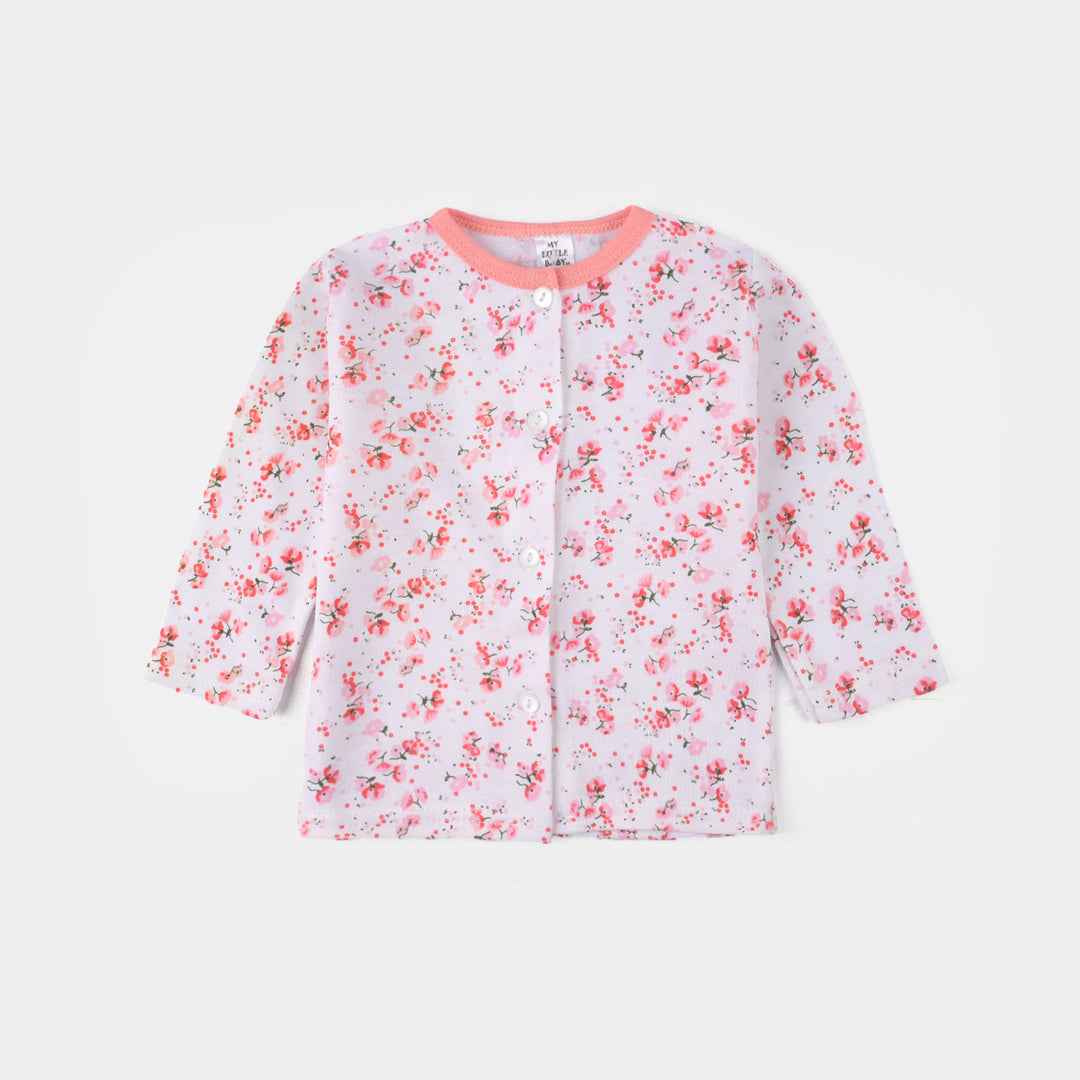 Infant Girls Cotton Jersey Night Suit - Pink