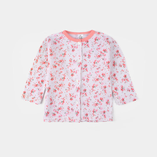 Infant Girls Cotton Jersey Night Suit - Pink