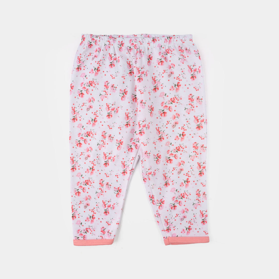 Infant Girls Cotton Jersey Night Suit - Pink