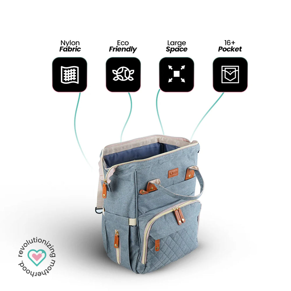 ORNAVO DIAPER BAG SMOOTH GREY