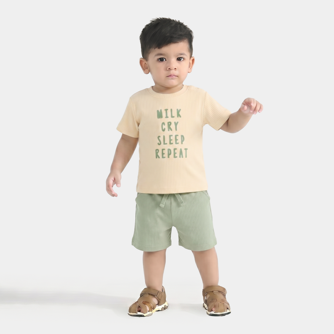 Infant Boys Yarn Dyed Suit (Repeat Hours) - Yellow/Green