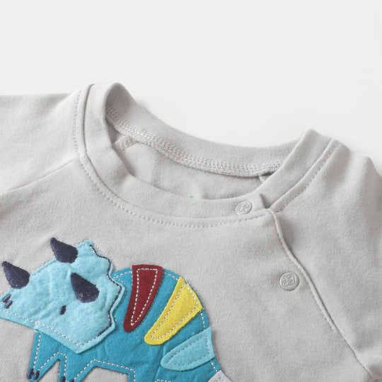 Infant Boys Knitted Romper Daddy - Barley Blue