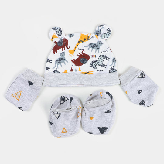 Newborn Baby Cap+Mitten+Socks Set