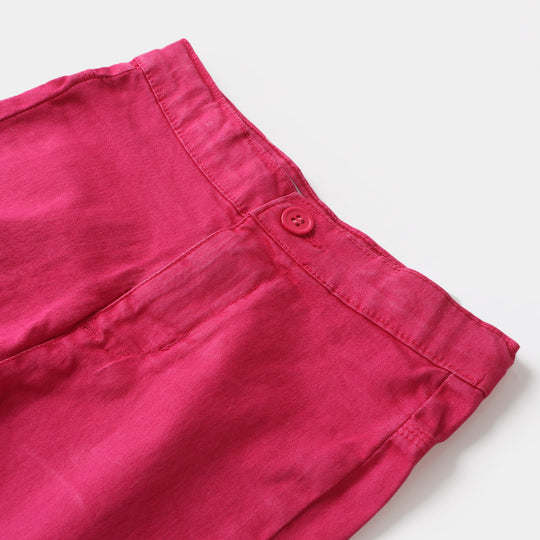 Girls Cotton Jagging Cotton Basic  Fuchsia