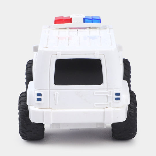 Deformation Friction Police Jeep Toy | White