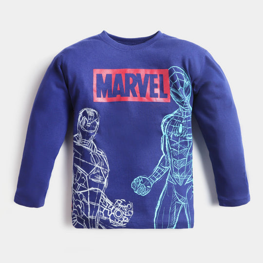 Boys Cotton T-Shirt F/S Character -Navy Blue