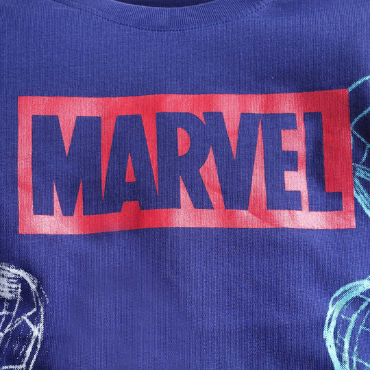 Boys Cotton T-Shirt F/S Character -Navy Blue