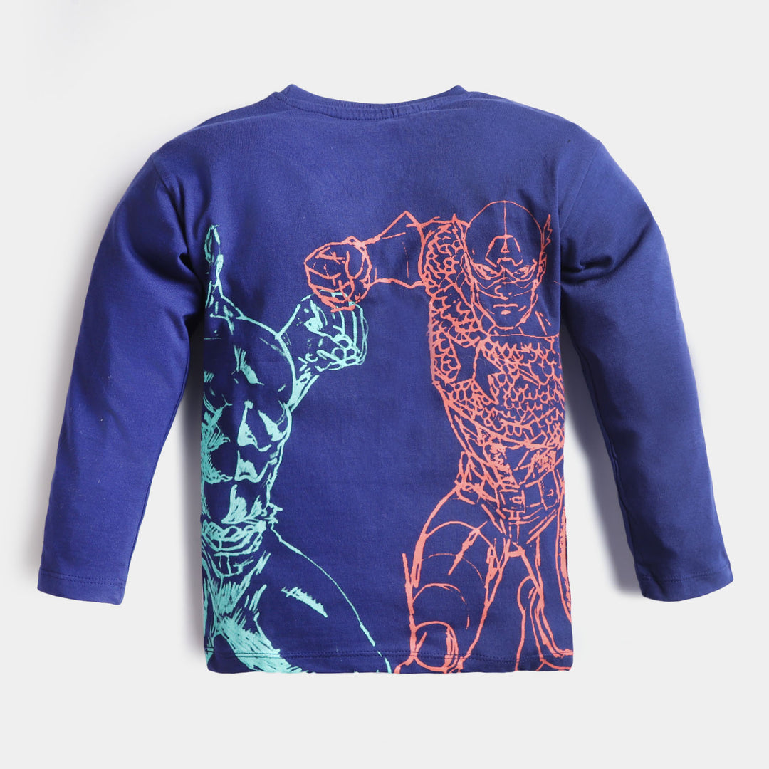 Boys Cotton T-Shirt F/S Character -Navy Blue