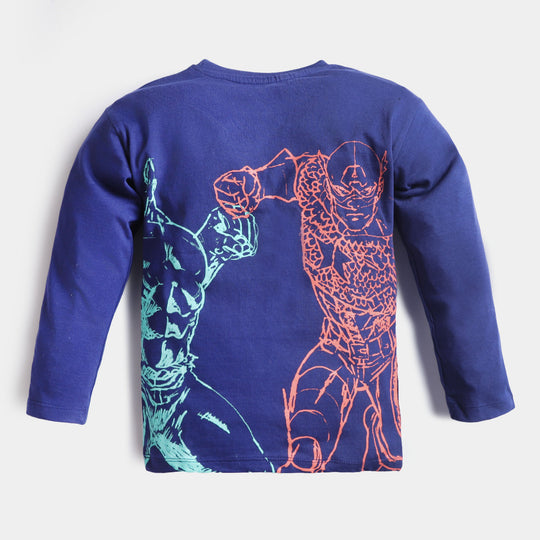 Boys Cotton T-Shirt F/S Character -Navy Blue