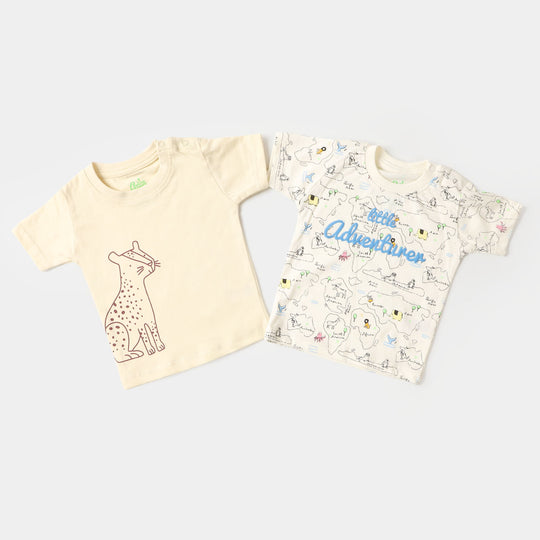 Infant Boys Cotton Set 2 PC Advanture & Tiger - Light Grey