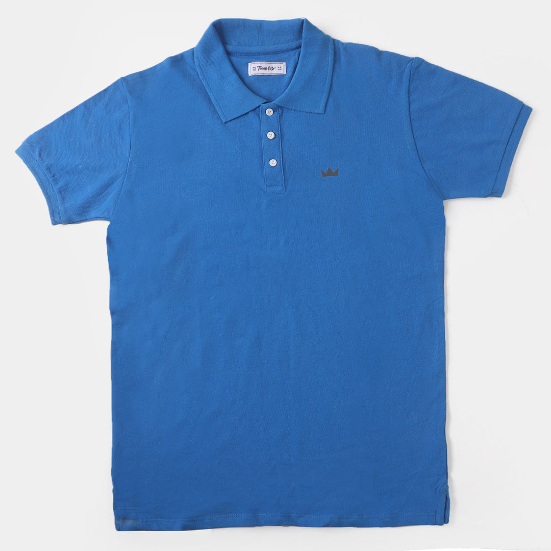 Teens Boys Polo T-Shirt Basic - INDIGO BLUE