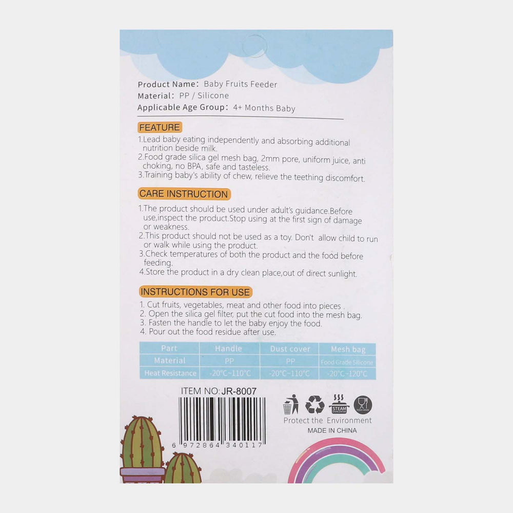 Nutritional Feeder Baby Fruits Pacifier