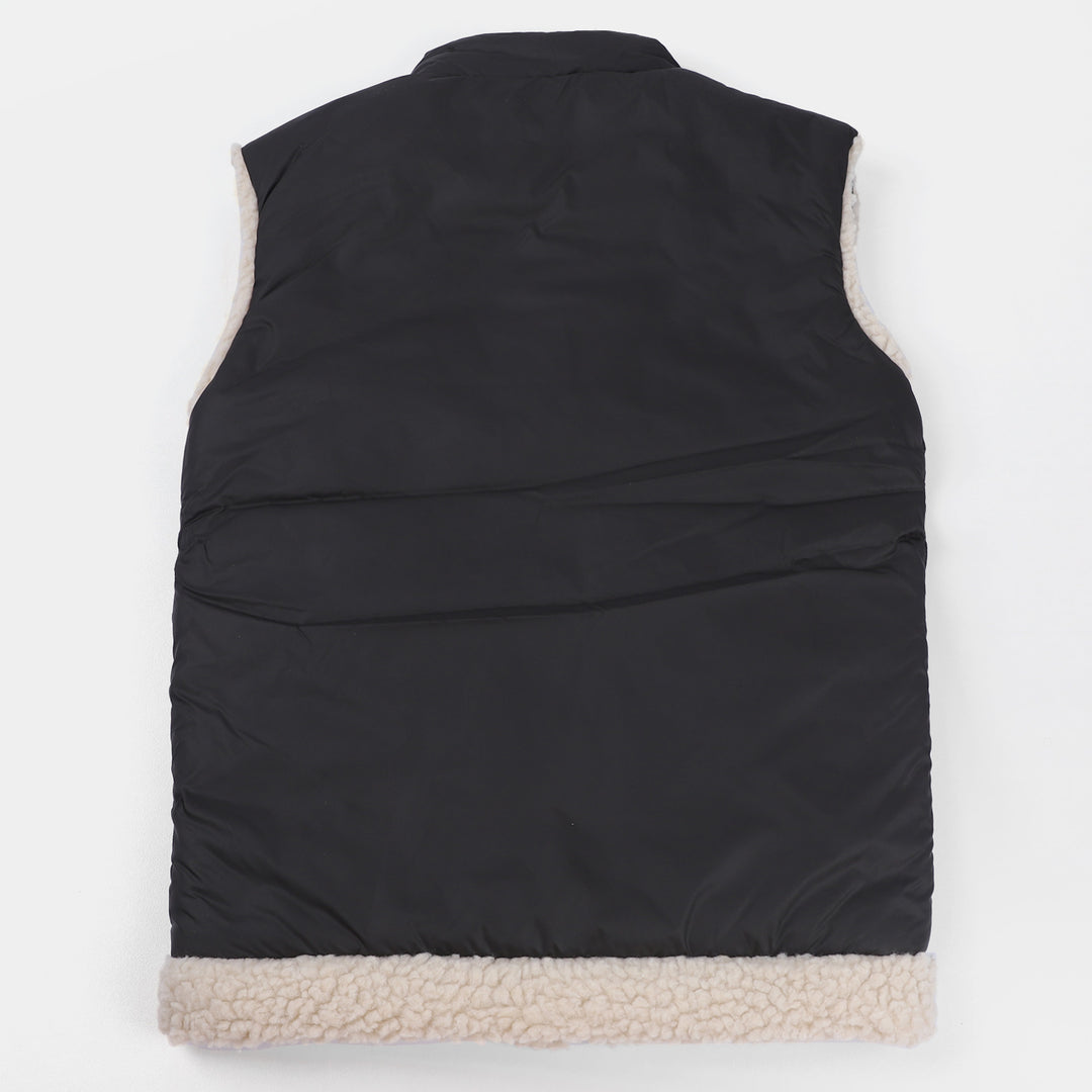 Girls Quilted Jacket S/L Block Fox-BLACK