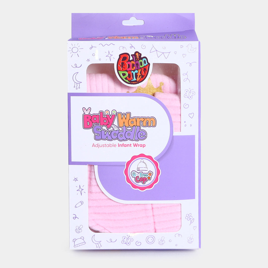 Baby Warm Swaddle With Cap | Pink