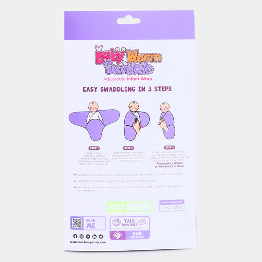 Baby Warm Swaddle With Cap | Pink