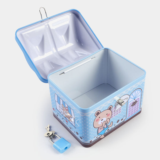 Metal Coin/Money With Lock Box For Kids