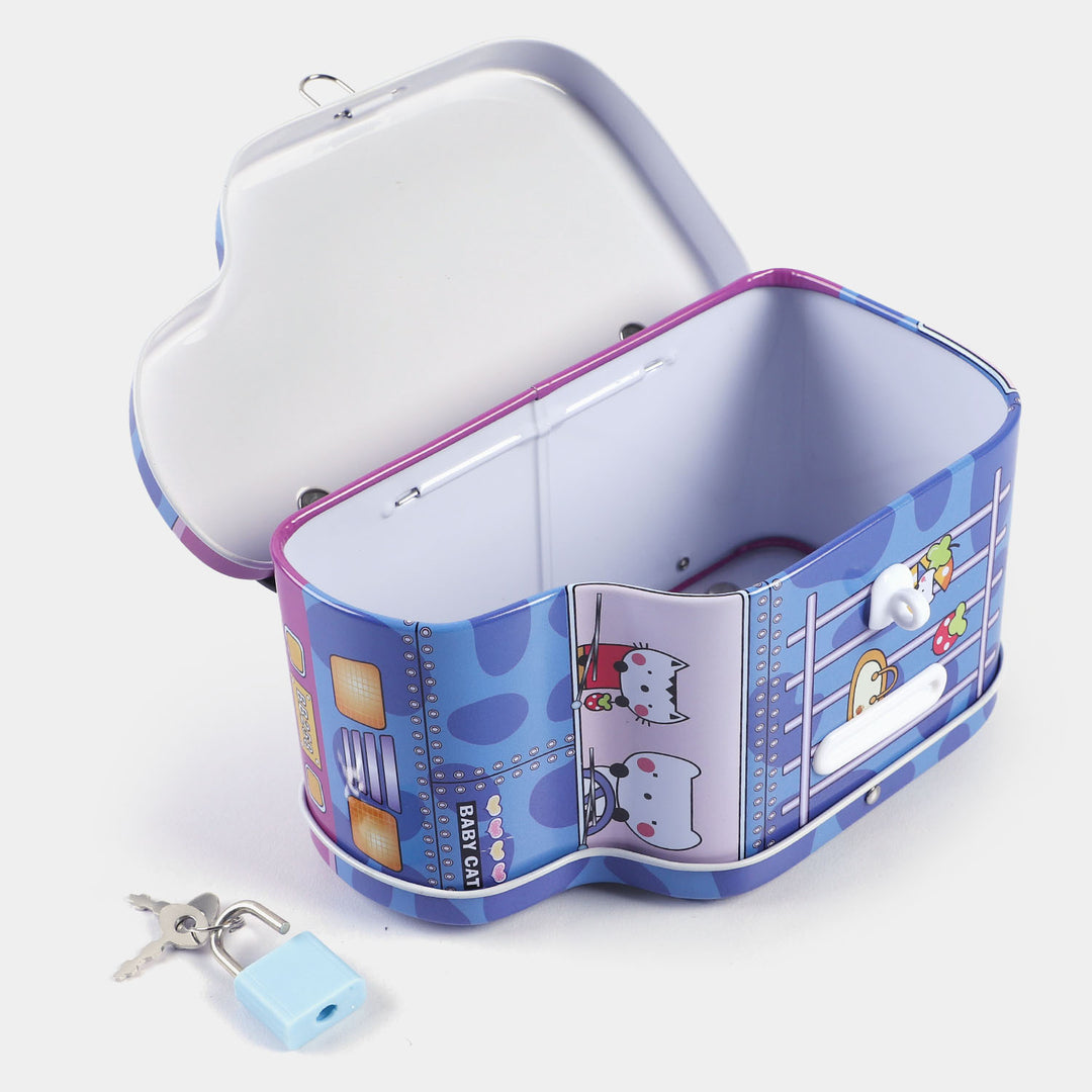 Metal Coin/Money With Lock Box For Kids