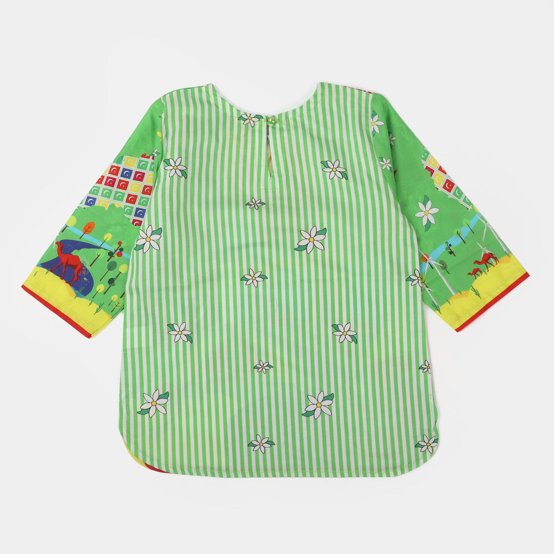 Girls Independence Mera Pakistan Top – Green