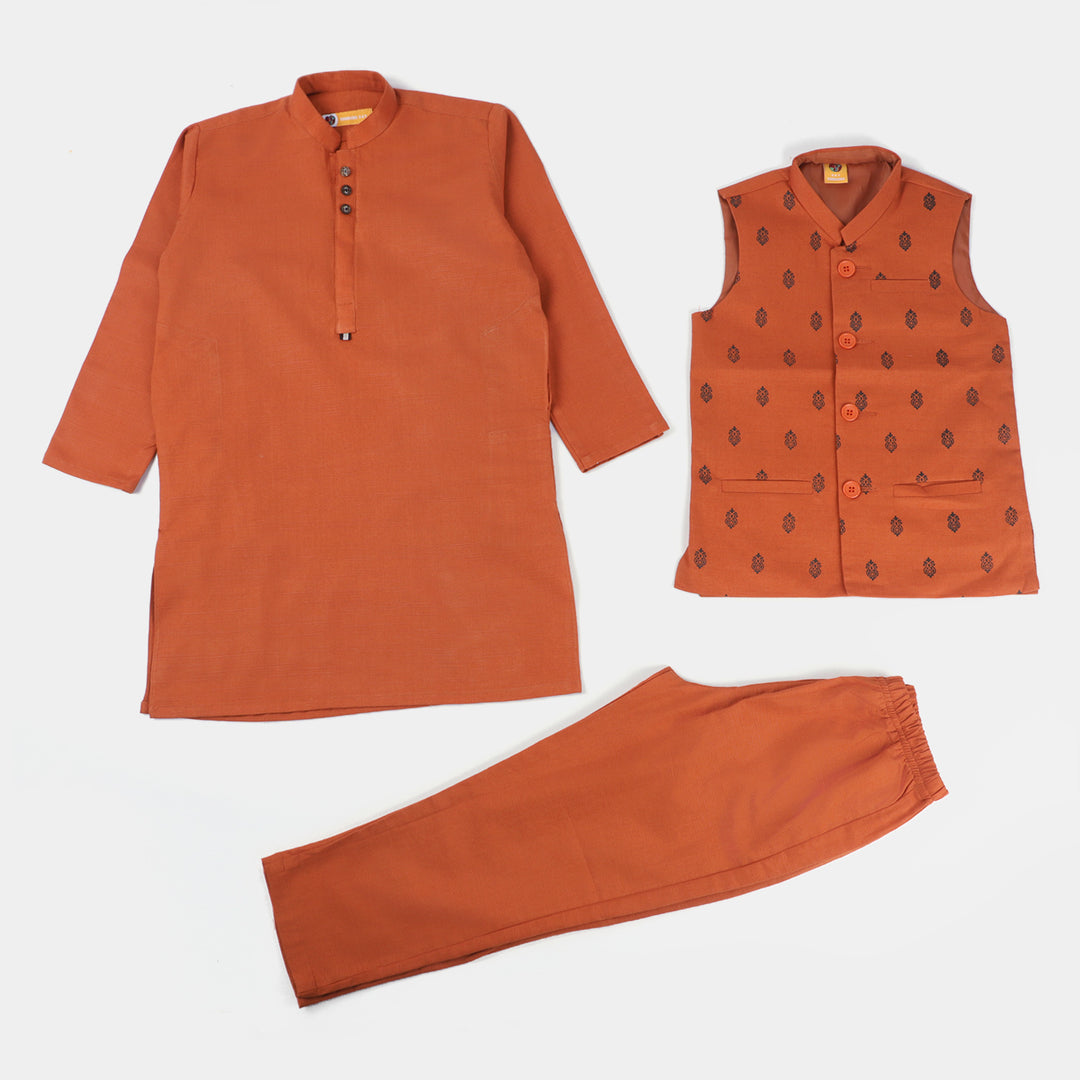 Boys khaddar3 Piece Suit-Sun Set