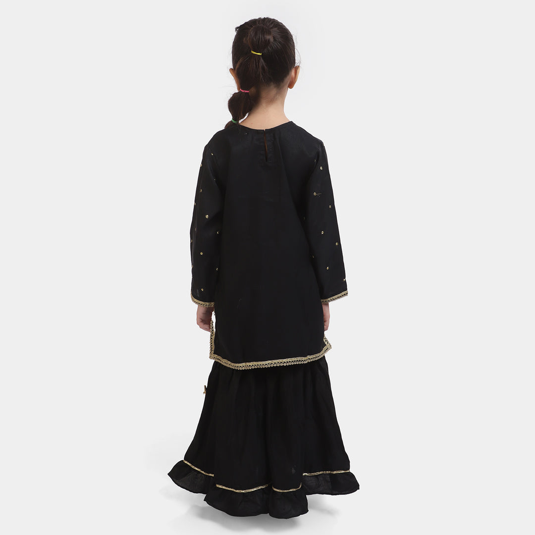 Girls 3PCs Suit Sangeet-BLACK