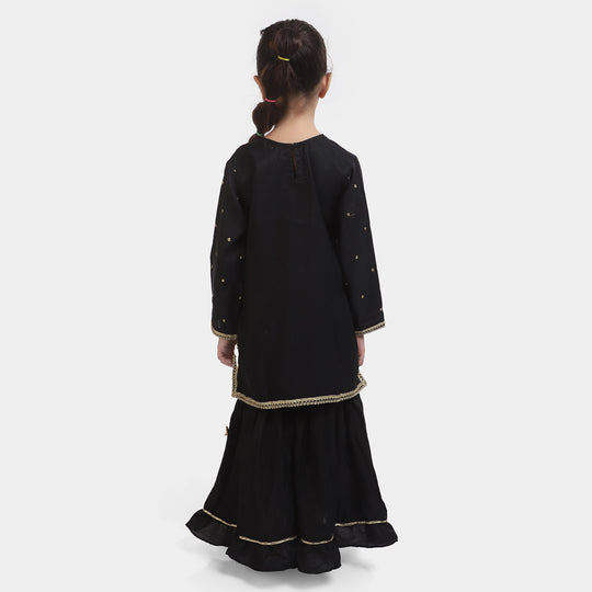 Girls 3PCs Suit Sangeet-BLACK