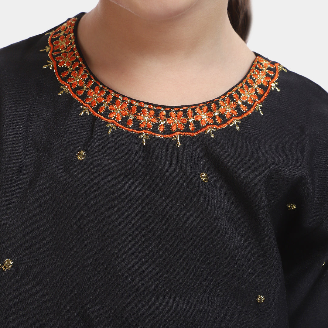 Girls 3PCs Suit Sangeet-BLACK