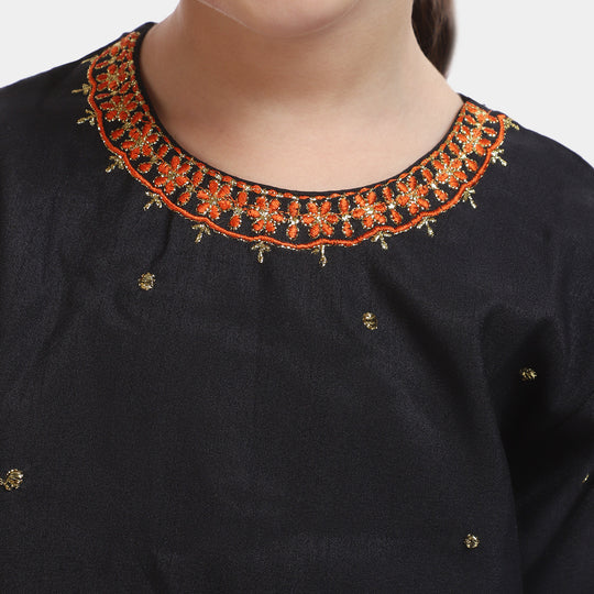 Girls 3PCs Suit Sangeet-BLACK