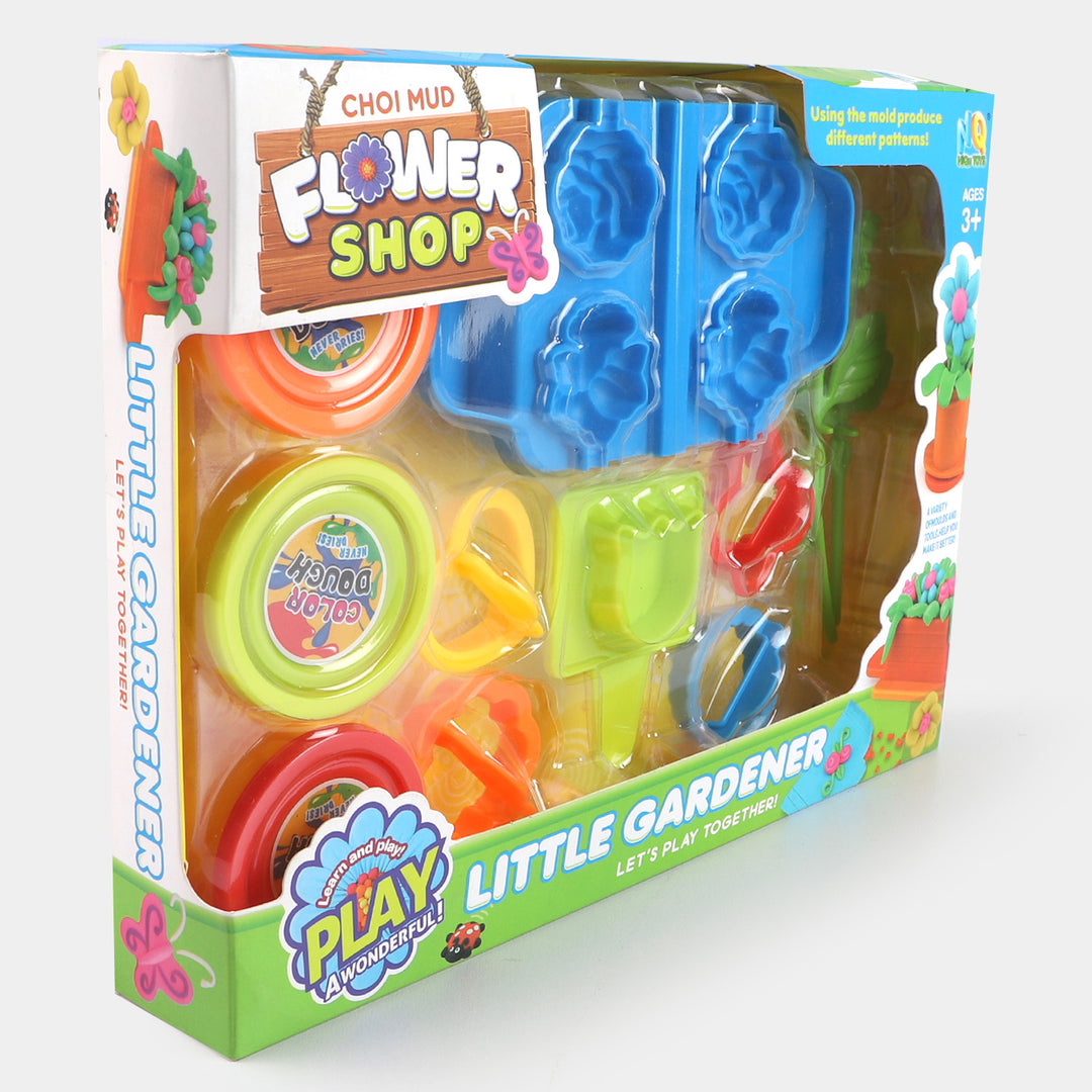Color Clay Dough Flower Shop Play Set For Kids