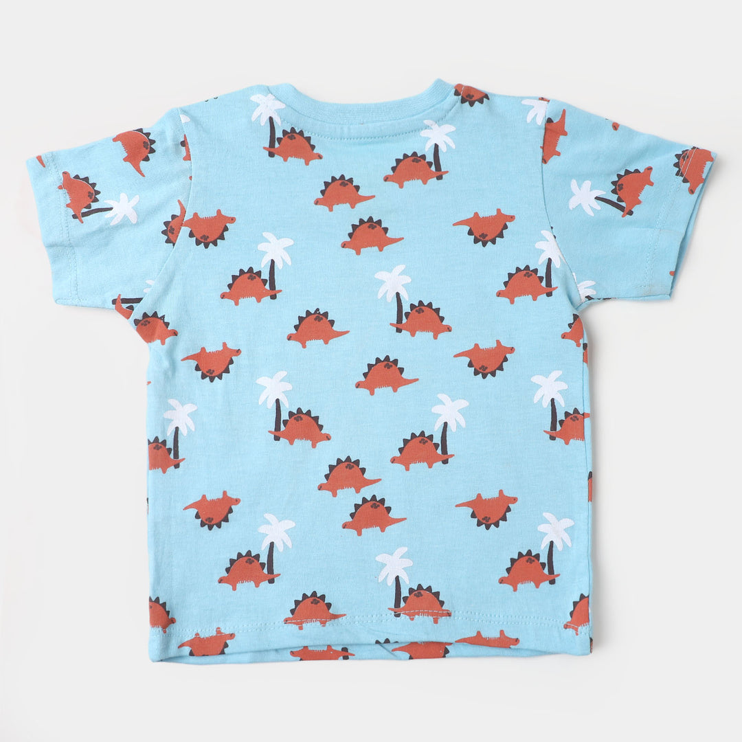 4 Piece Set Dino & Tree - Sky Blue