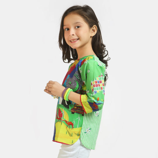 Girls Independence Mera Pakistan Top – Green