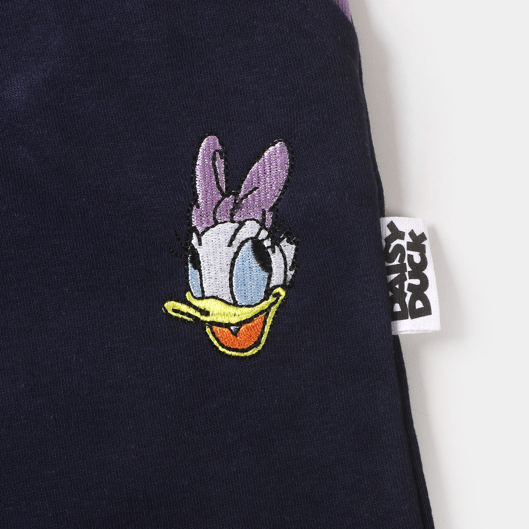 Girls Terry Pajamas Daisy - Navy Blue