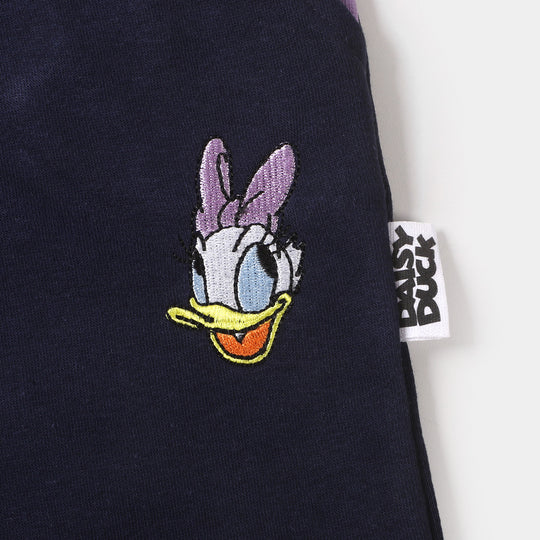 Girls Terry Pajamas Daisy - Navy Blue