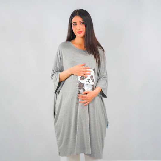 Ornavo Panda Comfy Tee in Grey