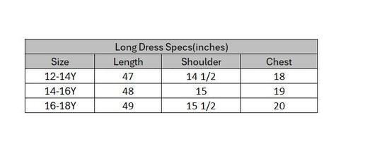 Teen Girls Cotton Long Dress