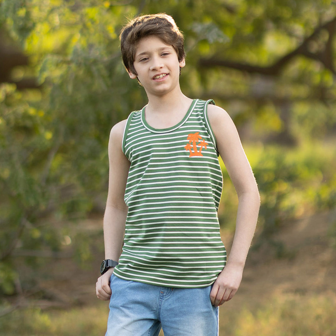 Boys Jersey/Terry Sando Palm Tree - Green