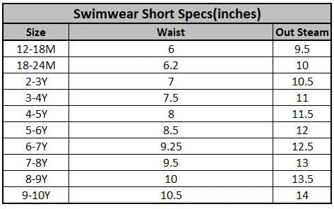 Boys Nylon Swimming 2Piece Suit Sunset- Blue/White