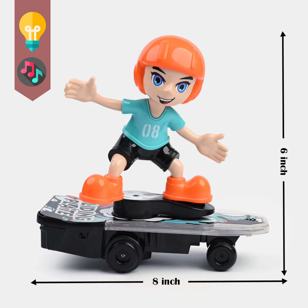 Skating Stunt Boy with Sliding Plate Automatic Moving Toy