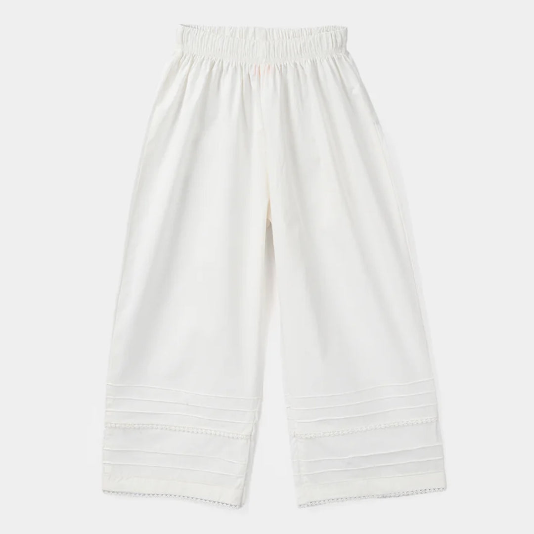 Girls Cotton Culottes Laces (White)