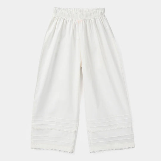 Girls Cotton Culottes Laces (White)