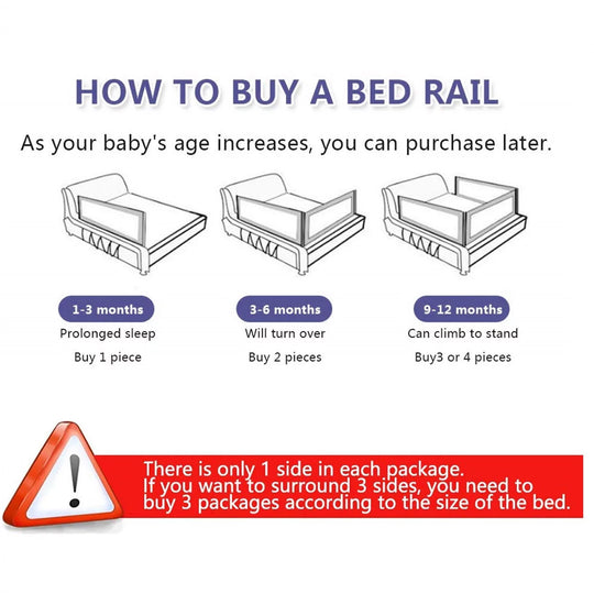 Baby Bed Fence Adjustable Safety Guard Rail | Maroon | 1.8 Meter