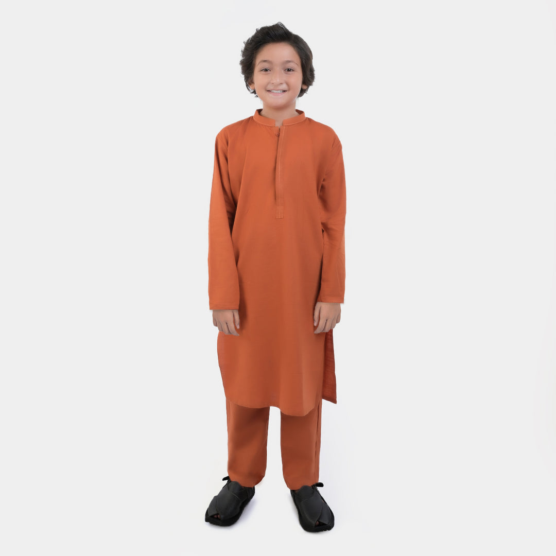 Boys Cotton Slub 2 Piece Suit -Sun Set