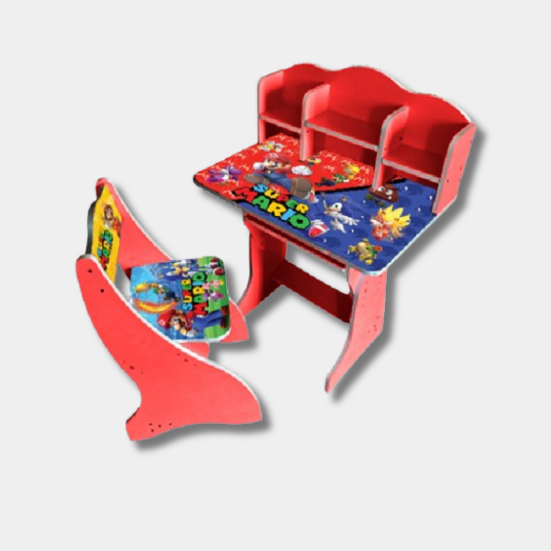 Multipurpose Adjustable Character Printed Study Activity Table With 1 Chair