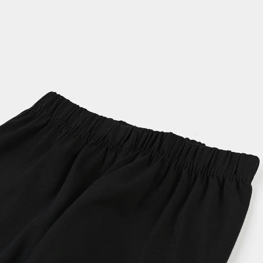 Girls Lycra Jersey Tights Basic-BLACK