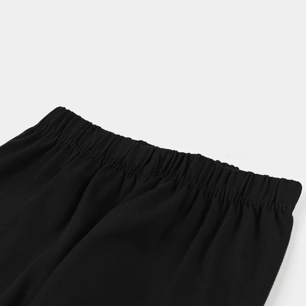 Girls Lycra Jersey Tights Basic-BLACK